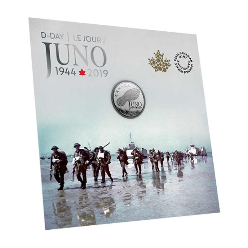 2019 Canada Juno Beach Dday 75th anniversary $3 pure silver commemorative