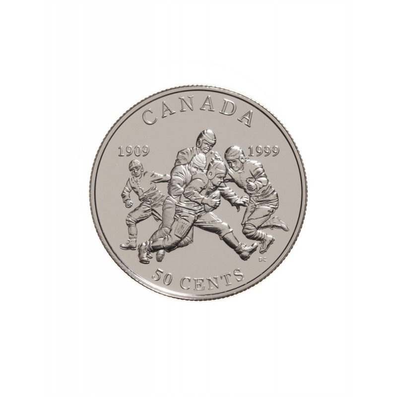 1999 Sterling Silver 50 Cent Football Coin 