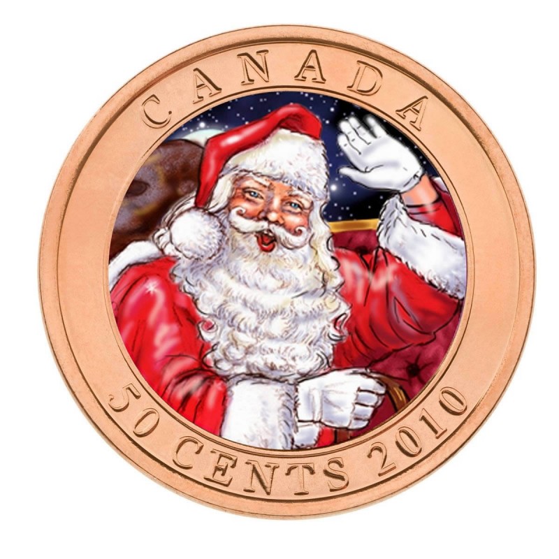 Details about   2012 50¢ Fifty Cent Coin Royal Canadian Mint Christmas Series Santa's Secret 
