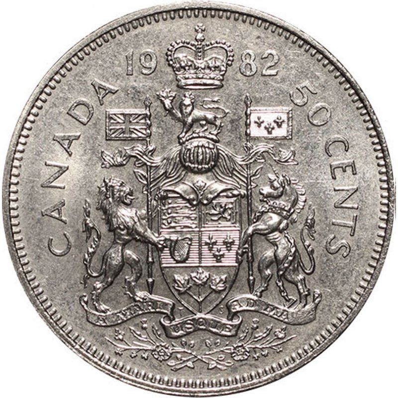 1982 CANADA 50 CENTS PROOF-LIKE HALF DOLLAR COIN 