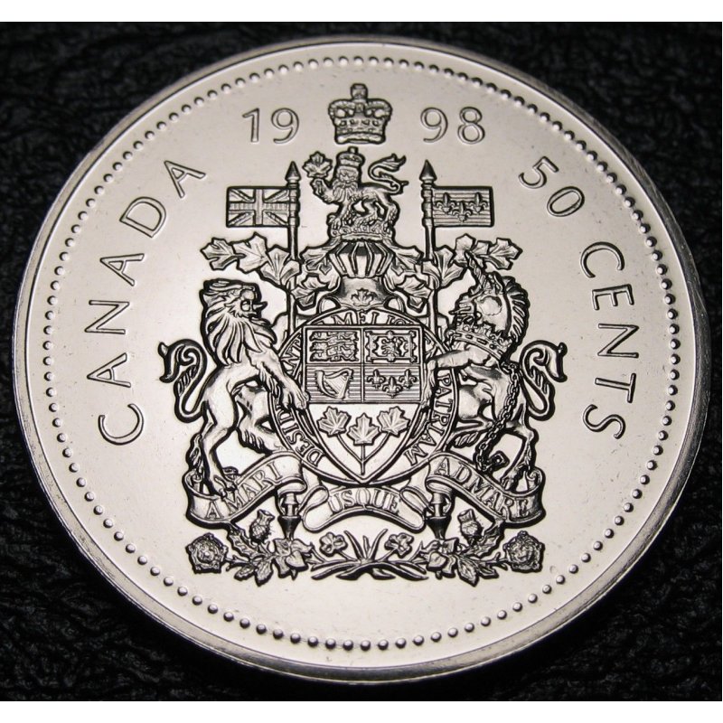 1988 Canadian Prooflike 50 Cent $0.50 Fifty Cent 