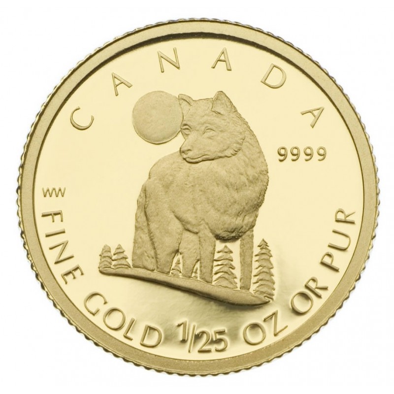 2008 1//25 Ounce Gold Coin Beaver Plane