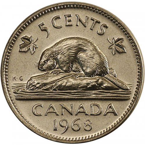 *** 1968 CANADIAN 5 CENTS ROLL CIRCULATED *** 