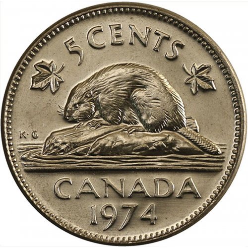 1974 Canada 5 Cent Specimen From Set 