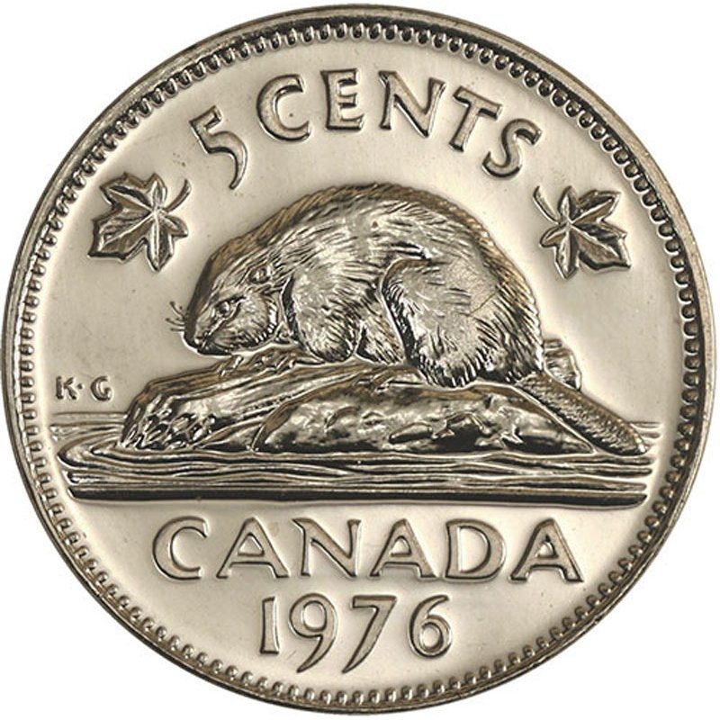 1976 Canadian 5 Cent Beaver Nickel Coin Brilliant Uncirculated 1976-canadian-5-cent-beaver-nickel-coin-brilliant-uncirculated