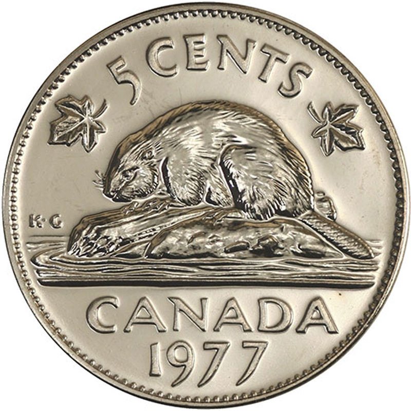 1977 LOW 7 Canadian 5 Cent Beaver Nickel Coin Brilliant Uncirculated 1977-low-7-canadian-5-cent-beaver-nickel-coin-brilliant-uncirculated