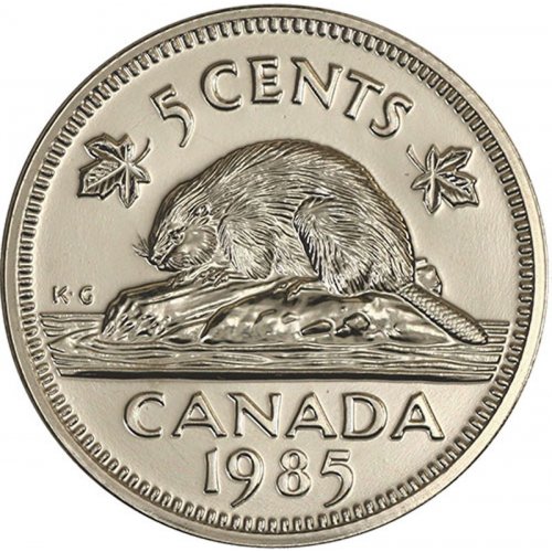 Canada 1985 5 Cent Nickel Coin IDJ303. 