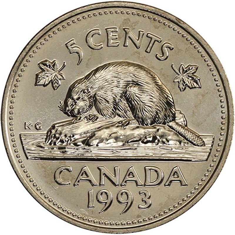 1991 CANADA 5 Cents Hard to Find UNC 