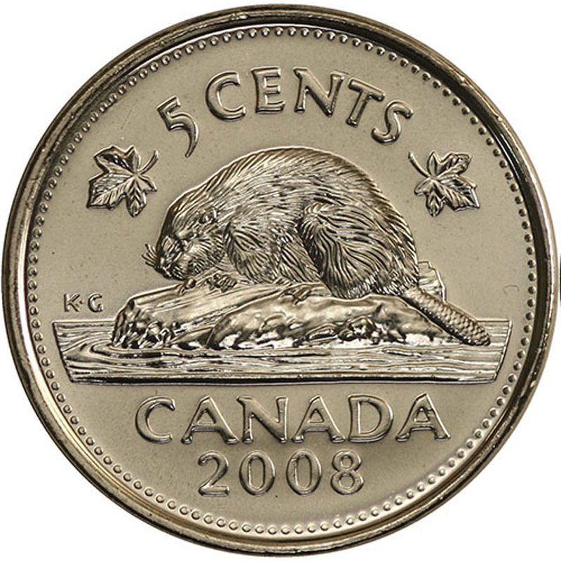 2005 P CANADA 5 Cent Beaver Nickel Coin New Effigy