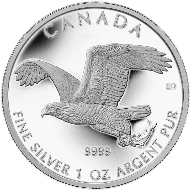2014 Canada Fine Silver 5 Dollar Coin - Bald Eagle
