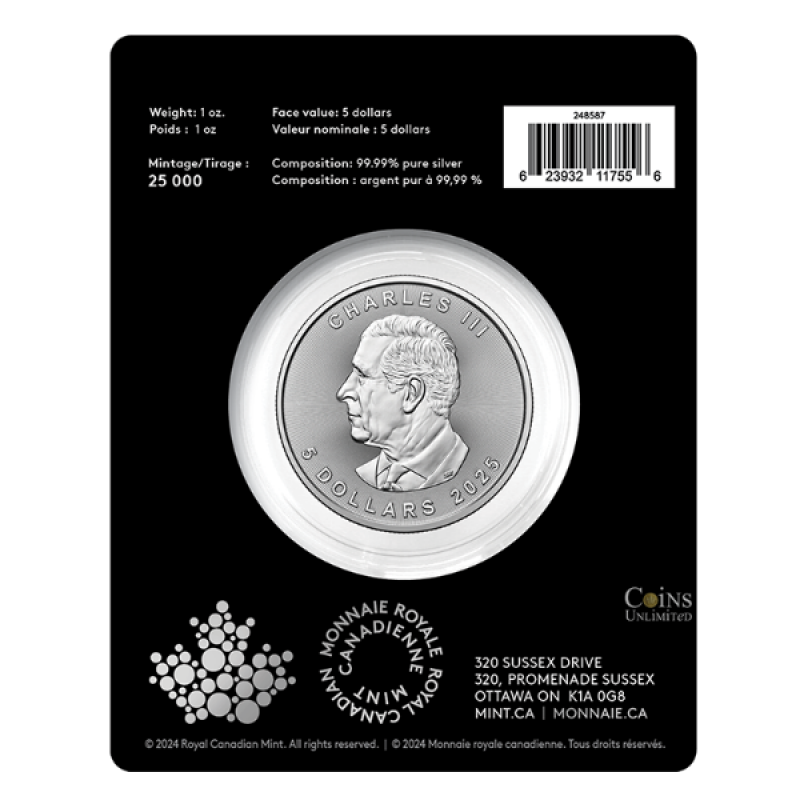 2025 Canada 5 Treasured Silver Maple Leaf First Strikes Congratulations Privy Mark 1 oz Fine