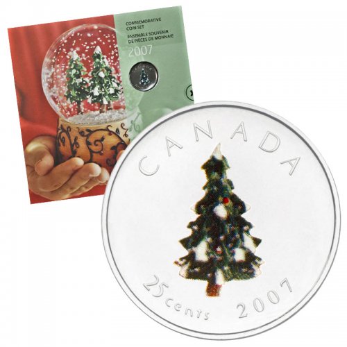 2005 Seasons Greetings Christmas Coin Set With Colored Quarter 