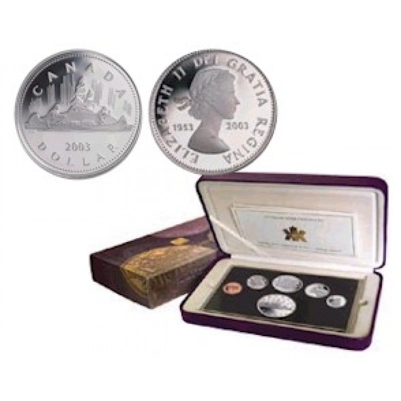 2003 50th Ann Coronation of Queen Elizabeth II Canadian Silver Quarter 