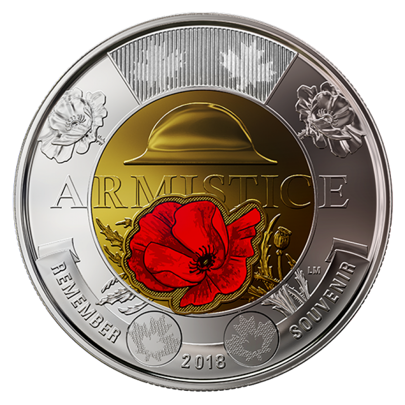 Uncirculated from Special Mint Roll 2019 Coloured D-Day Toonie 