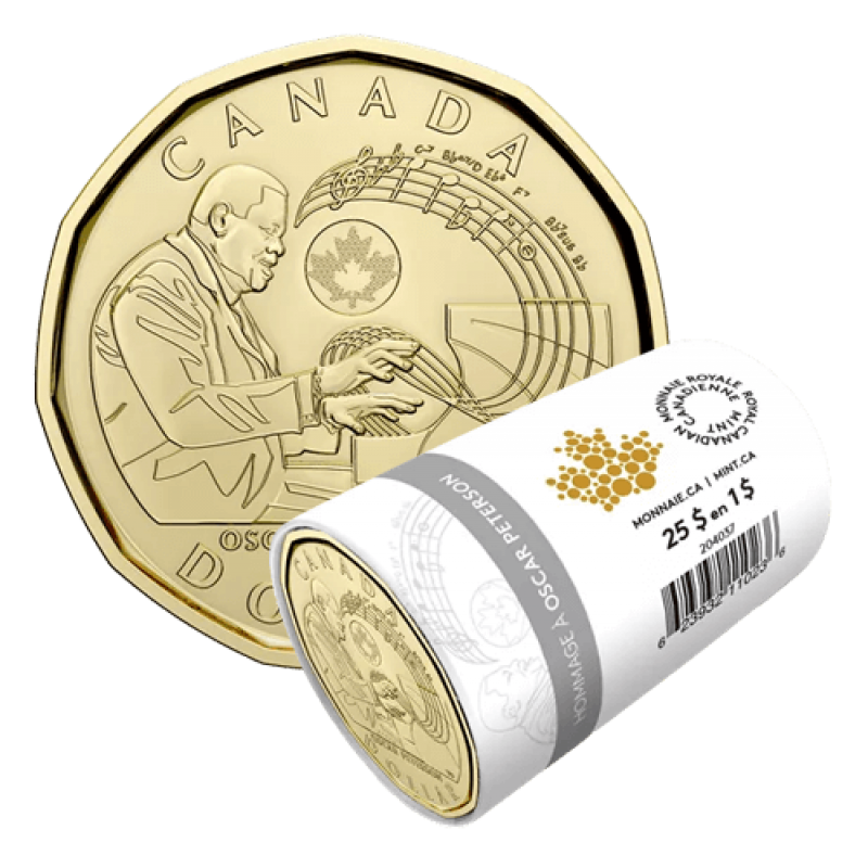 2022 Canadian $1 Celebrating Oscar Peterson Non-Colourized Loonie ...