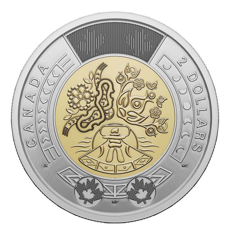 2023 Canadian 2 National Indigenous Peoples Day NonColoured Toonie