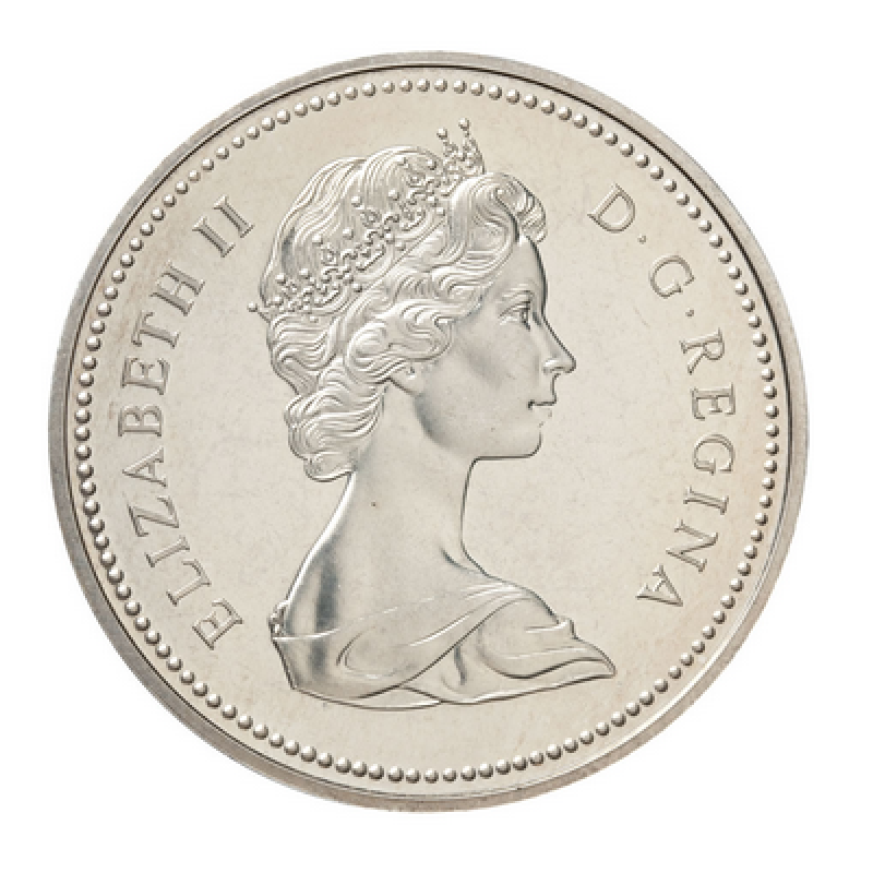 1971 Canada Dollar Coin _100 Years Of British Columbia Join Canada. 