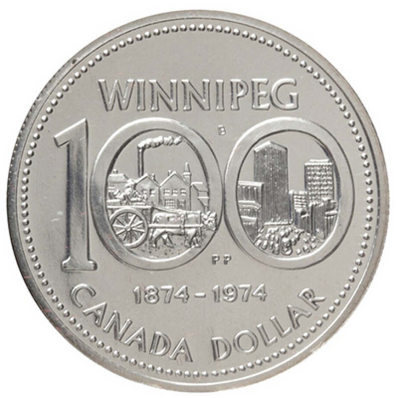 1974 Canada Cased Silver Dollar Winnipeg Commemorative 