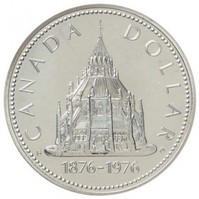 73 75 canoe 1971 Canadian dollar BC centennial Canadian Mint cover In case 