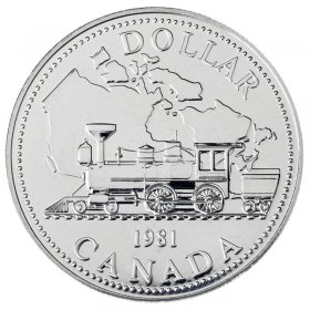 Squamish BC CANADA 1981 Bronze $2 DOLLAR Trade Token with CPR Train Locomotive 