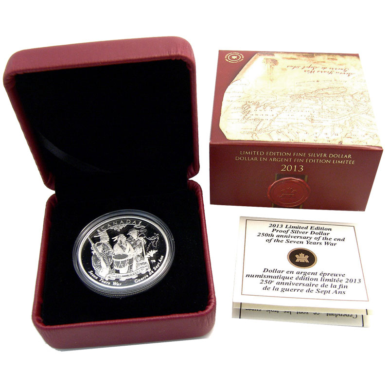 Canada 2013 $1 250th Anniversary of the End of the Seven Years War Silver Coin 