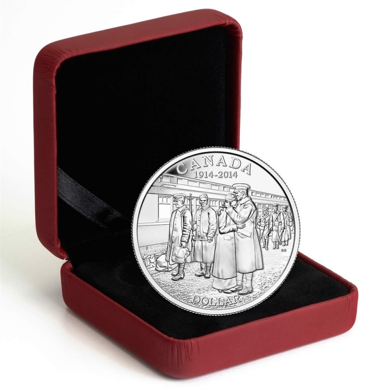 2014 Canada 100th anniversary of World War One Silver dollar 99.99% silver 