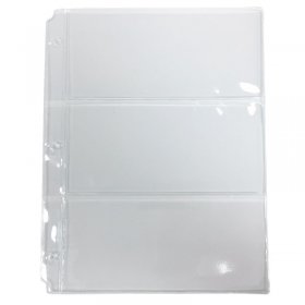 3-Pocket Horizontal Vinyl Currency Binder Page For Standard-to-Large Sized Bills (1-Count) 3-Pocket Horizontal Vinyl Currency Binder Page For Standard-to-Large Sized Bills (1-Count)