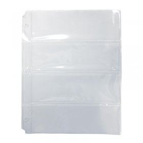 4-Pocket Horizontal Vinyl Currency Binder Page For Small-to-Standard Sized Bills (1-Count) 4-Pocket Horizontal Vinyl Currency Binder Page For Small-to-Standard Sized Bills (1-Count)