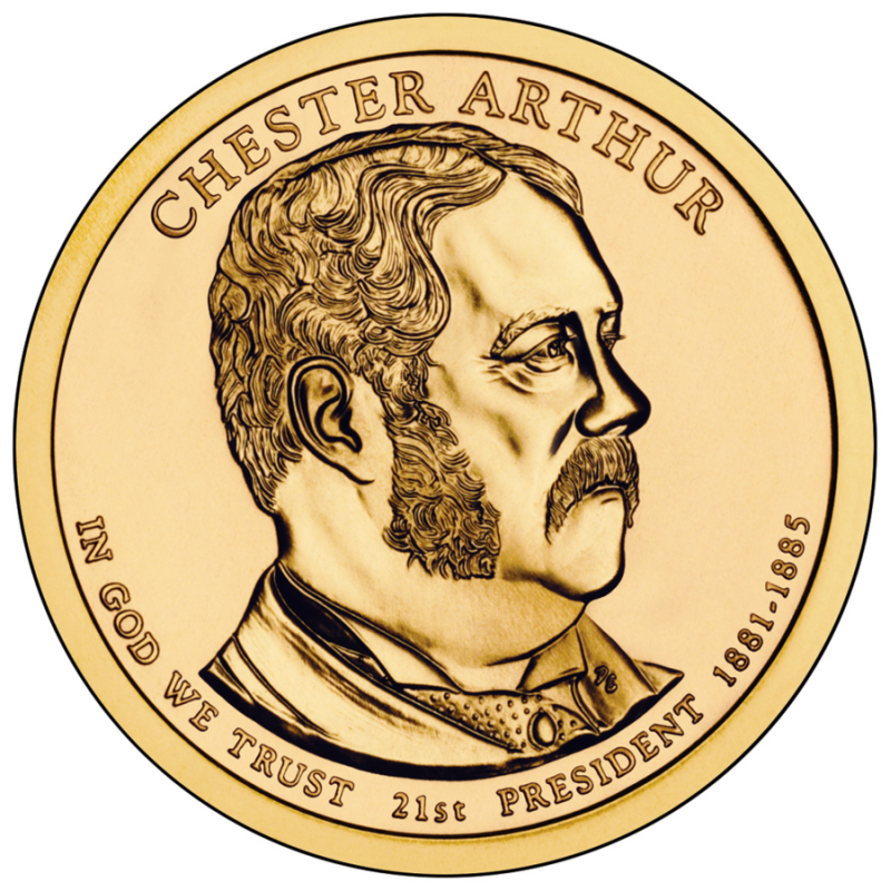 2012-P GROVER CLEVELAND 1st TERM GOLDEN PRESIDENTIAL DOLLAR from Mint Roll UNC