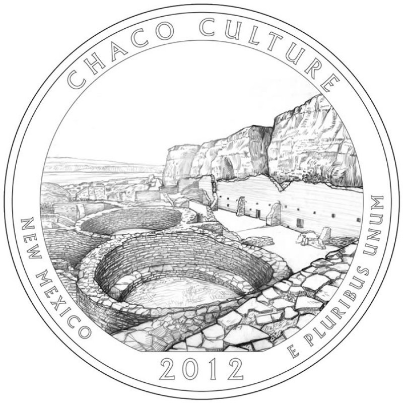 2012 P Chaco Culture National Historical Park Quarter Choice Uncirculated 