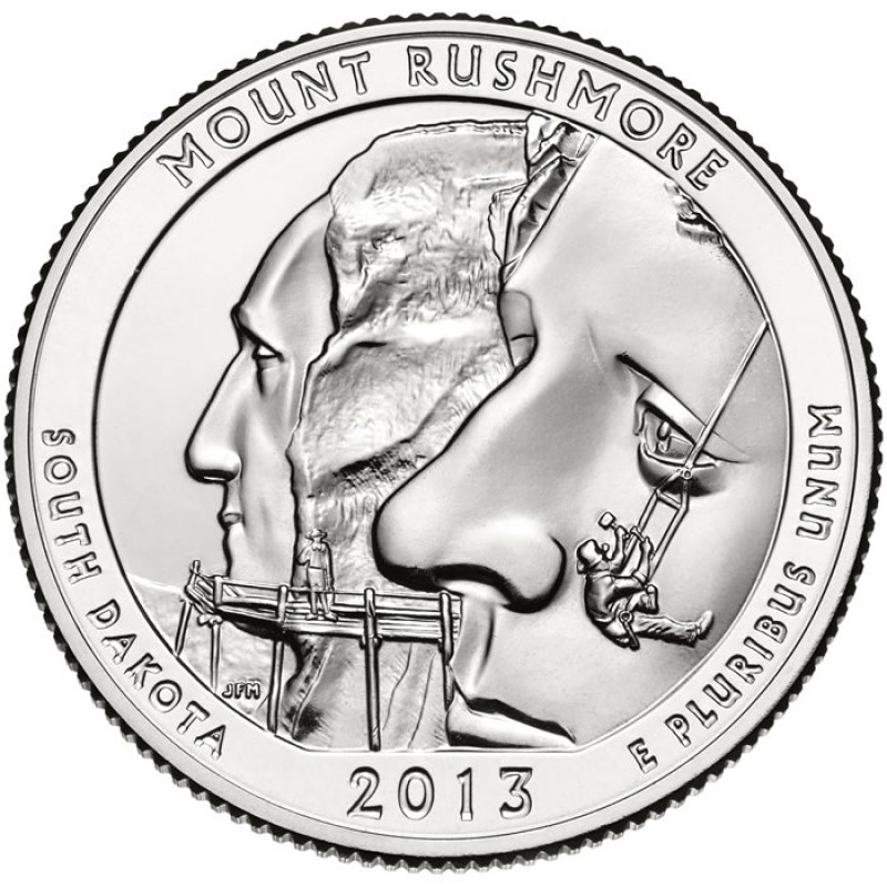 13 D United States 25 Cent Mount Rushmore South Dakota National Park Quarter Coin Brilliant Uncirculated