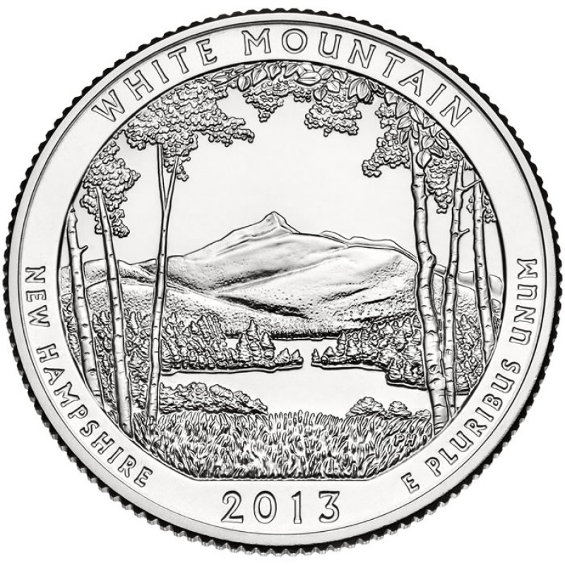 2013-D 25C White Mountain New Hampshire National Parks America Beautiful Quarte 