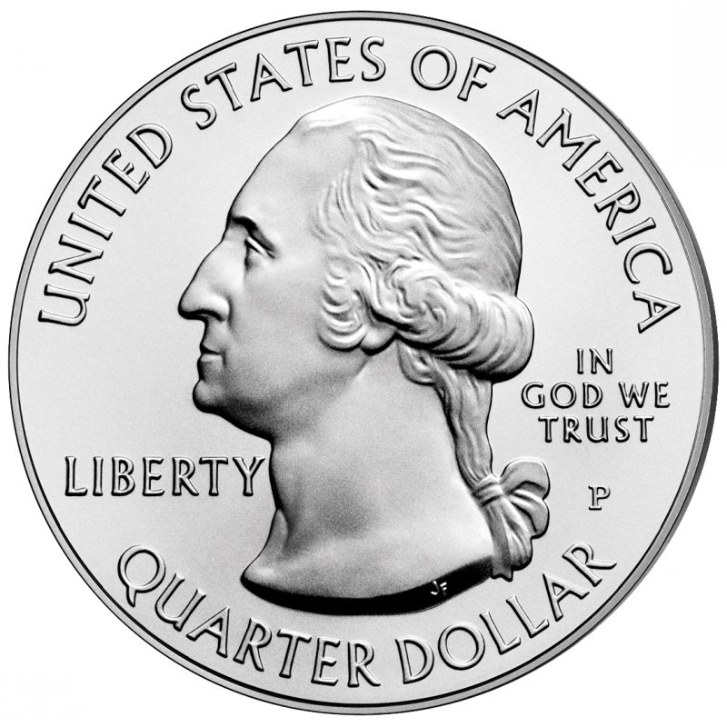 2014 USA 25 cents Quarter coin Great Smoky Mountains 