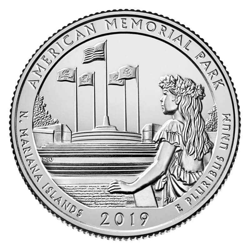 Ship TODAY!! N Mariana Islands BU ONE Coin 2019 S ATB Qtrs American Park