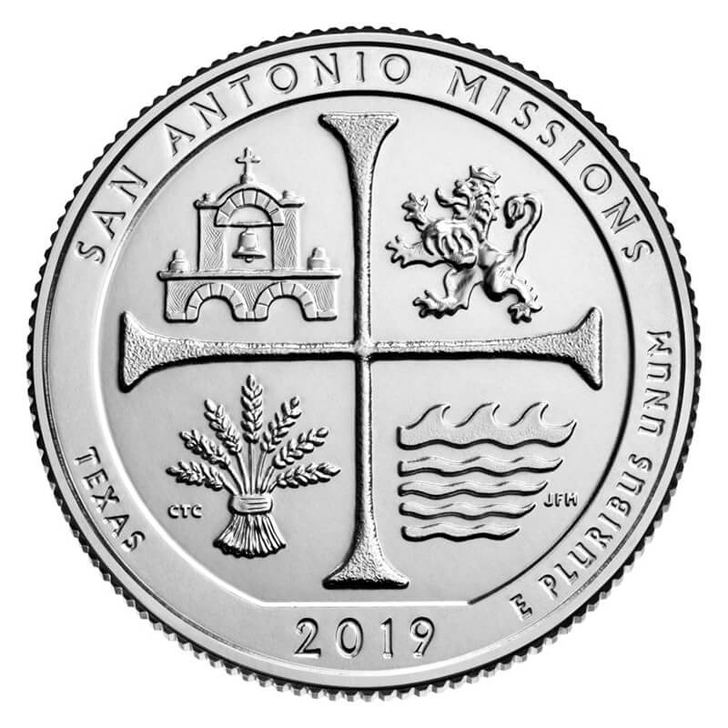 2019-P United States 25-Cent San Antonio Missions/Texas National Park