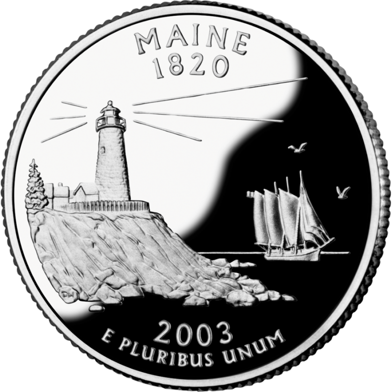 UNITED  STATES   25 Cents   2003  D   UNC   MAINE . 
