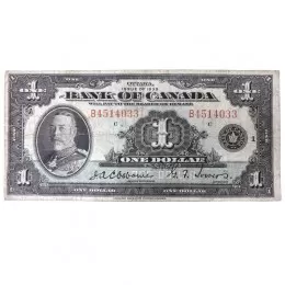 1935 Bank of Canada $1 HM King George V English Series B Bill Note (F15) 1935 Bank of Canada $1 HM King George V English Series B Bill Note (F15)