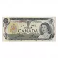 1973 Bank of Canada $1 Dollar Bill Multicoloured Series, (UNC) 50-ct Bundle consecutive, partial bank stamp on first note