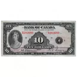 1935 Bank of Canada $10 Princess Mary English Series A Bill Note (G) 1935 Bank of Canada $10 Princess Mary English Series A Bill Note (G)
