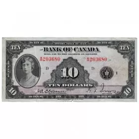 1935 Bank of Canada $10 Princess Mary English Series A Bill Note (VF25)