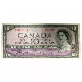 1954 Bank of Canada $10 Dollar Bill Note Devils Face Coyne/Towers  Variety (F)
