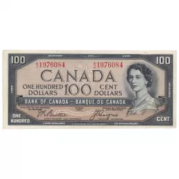 1954 Bank of Canada $100 Dollar Beattie/Coyne Bill Note Devils Face Variety-F grade