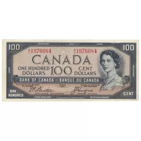 1954 Bank of Canada $100 Dollar Beattie/Coyne Bill Note Devils Face Variety-F grade