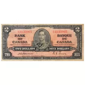 1937 Bank of Canada $2 Bilingual Series Osborne-Towers Bill Note (F15)