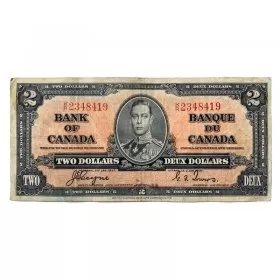 1937 Bank of Canada $2 Bilingual Series Bill Note Gordon/Coyne-Towers (F+)