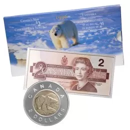 1996 Canada's New Uncirculated $2 Coin & Bank Note Presentation Set