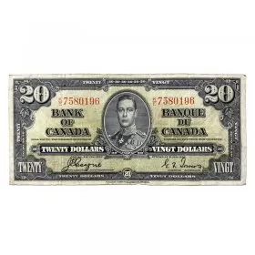 1937 Bank of Canada $20 Bilingual Series Bill Note (F+)