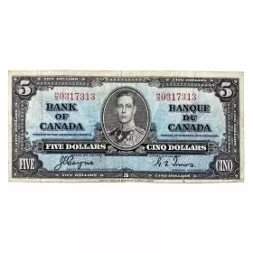 1937 Bank of Canada $5 Bilingual Series Bill Note (F+)