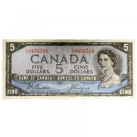 1954 Bank of Canada $5 Dollar Bill Note Devils Face Variety  Coyne/Towers (VF)