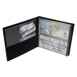1986-2001 Bank of Canada $5 Dollar Bill, Lasting Impressions Dual Series Collector's Set-case holding bills not 100% 1986-2001 Bank of Canada $5 Dollar Bill, Lasting Impressions Dual Series Collector's Set-case holding bills not 100%